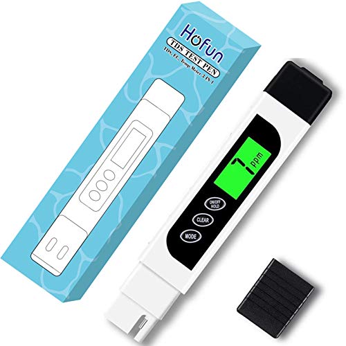 בודק מים מד TDS דיגיטלי - Hofun TDS, מד EC וטמפרטורה 3 ב -1, 0-9999 עמודים לדקה מדויק, מד PPM לבדיקת מי שתייה, קפה, בריכת שחייה, אקווריום, מערכת RO / DI, הידרופוניקה